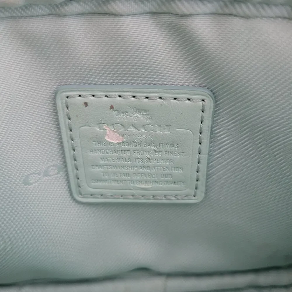 Coach Jes Tiffany Blue crossbody Double Zip Mini